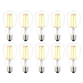 10 X E27 LED 6w Filament Clear Pear Shaped Dimmable Light Bulb