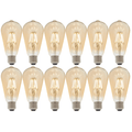 12 X E27 LED Filament Amber Pear Shaped Dimmable 6w Light Bulb
