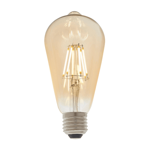 12 x e27 led filament amber pear shaped dimmable 6w light bulb Living room lighting image