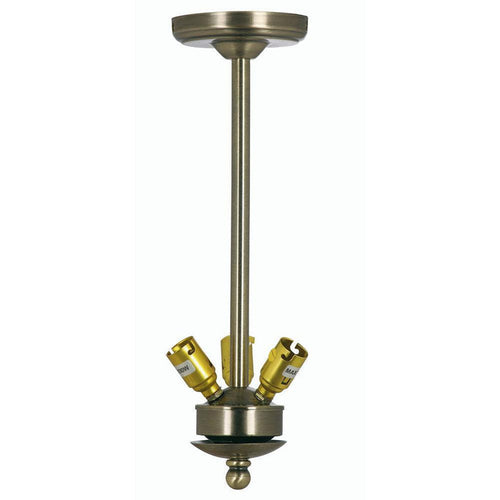 14 inch drop suspension antique brass 3 light fitting Living Room Image