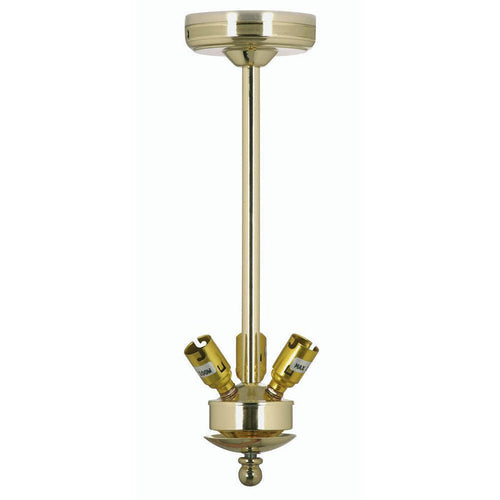14 inch drop suspension polished brass 3 light fitting Living Room Image