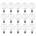 15 x e27 warm white led filament globe light bulb dimmable 7wby saxby lighting