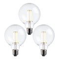 3 x e27 warm white led filament globe light bulb dimmable 7wby saxby lighting