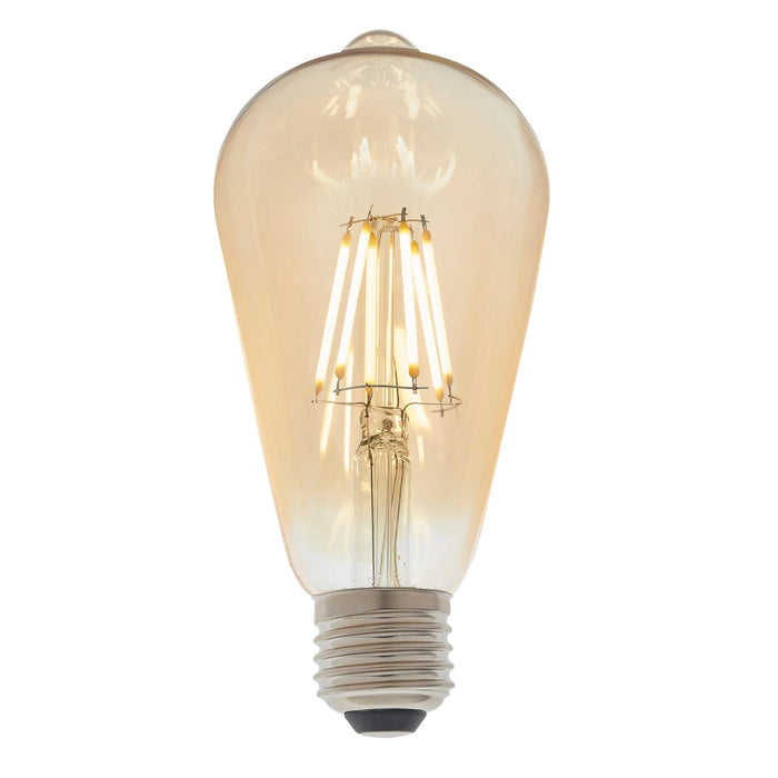 copy of 5 x e27 led filament amber pear shaped dimmable 6w light bulb Living room lighting image