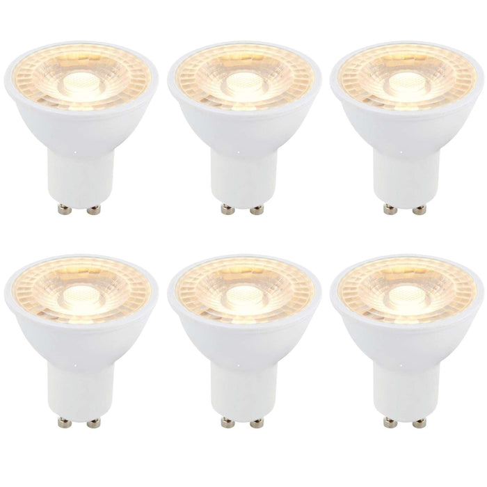 6 X GU10 LED 6W 38 Degree Warm White Bulb
