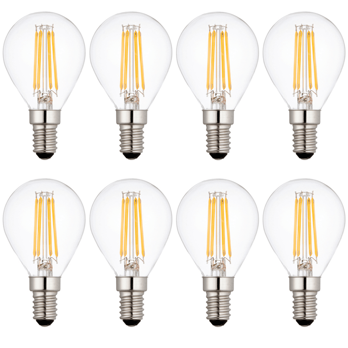 8 x E14 Filament LED Lamp/Bulb Dimmable 4W (40W Equivalent)