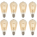 8 X E27 LED Filament Amber Pear Shaped Dimmable 6w Light Bulb