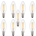 9 x E14 LED Dimmable Lamp/Bulb Candle Filament 4W (25W Equivalent)