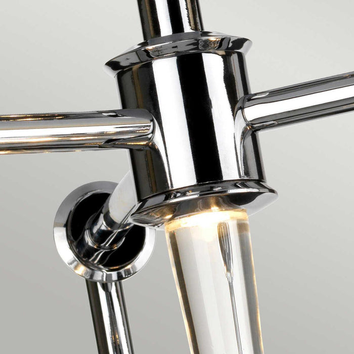 elstead agatha 3 light pendant polished chrome bathroom light Close Up LED Bulb