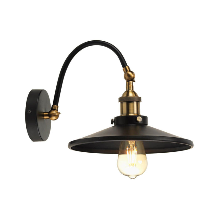 aken black gold adjustable wall light black shade Living Room Image