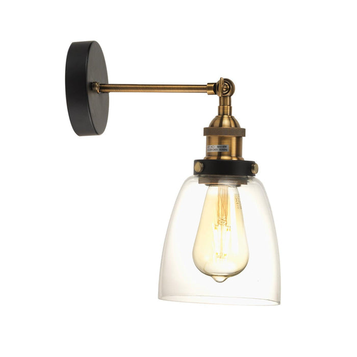 aken black gold adjustable wall light glass shade Living Room Image