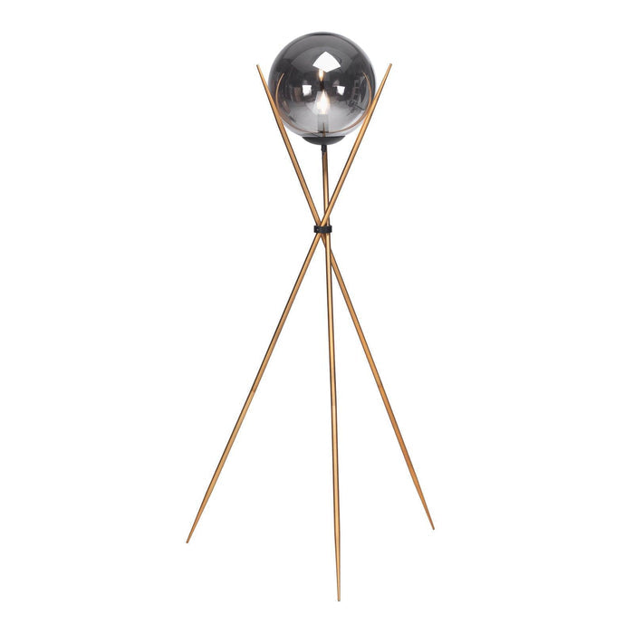 akron gold black floor lamp with smoked glass Living Room Image