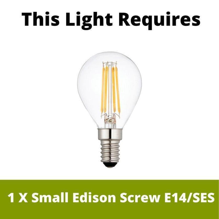 allegra nickel wall light spiral glass shade LED Lamp Bulb Guide