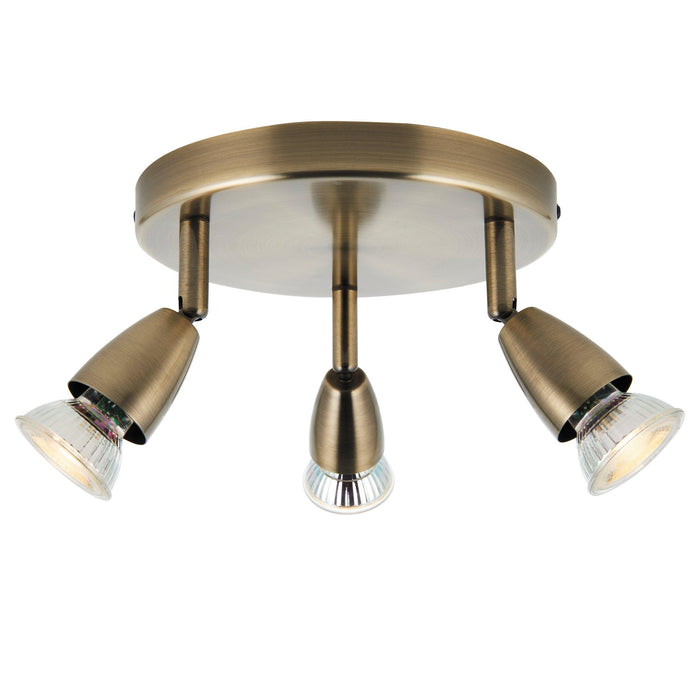 amalfi 3 light antique brass spotlightby saxby lighting
