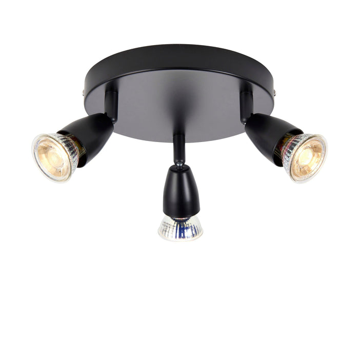 amalfi 3 light black round spotlightby saxby lighting