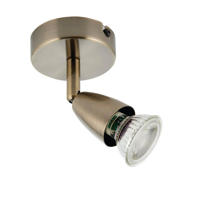 amalfi adjustable satin nickel spotlightby Saxby Lighting, close up image