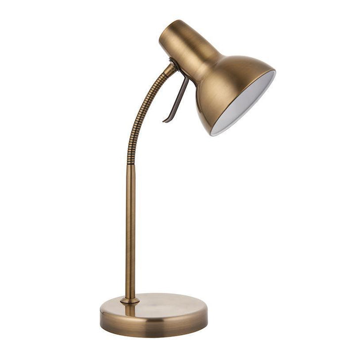 Amalfi Antique Brass Desk Lamp with USB