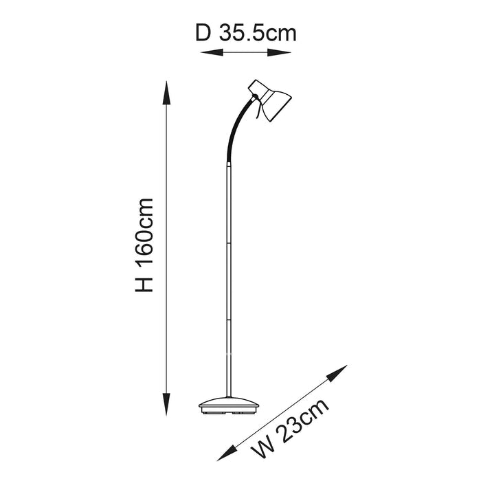 amalfi black reading floor lamp by Endon Lighting Kitchen Lights