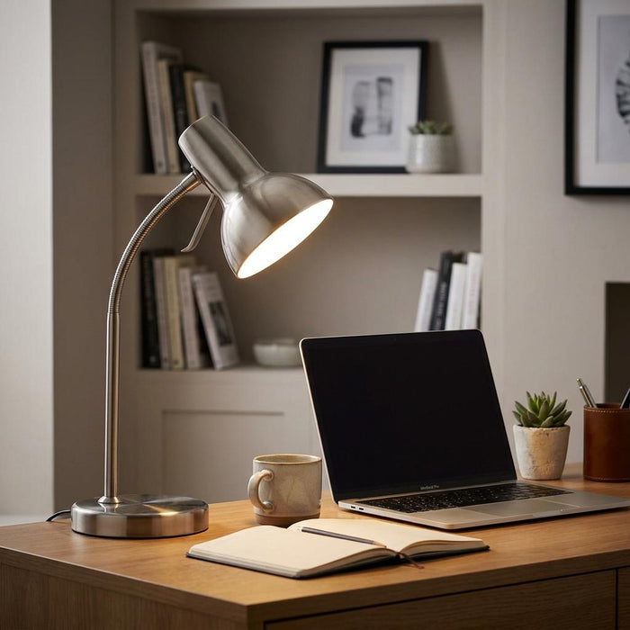 Amalfi Nickel Desk Lamp with USB office image