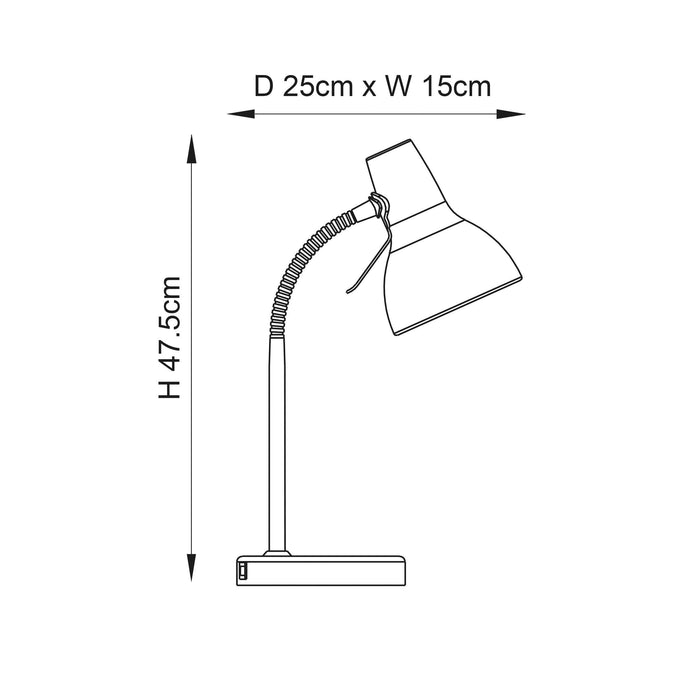 Amalfi Nickel Desk Lamp with USB size image