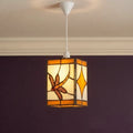 Amber Tiffany Dragonfly Easy Fit Ceiling Lamp Shade by Oaks Lighting — suits living rooms, dining rooms & hallways