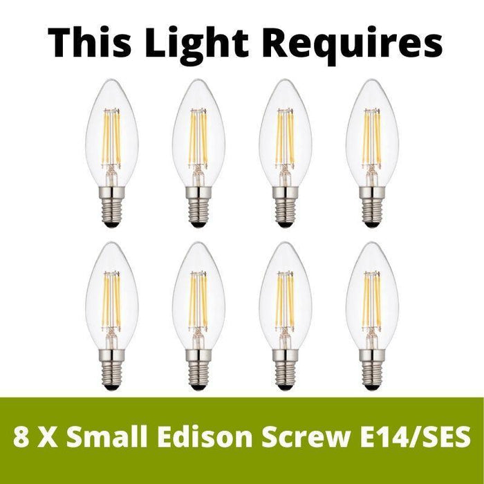 andretti 8 lt antique brass ceiling light cream string shades by searchlight lighting, LED Lamp Bulb Guide