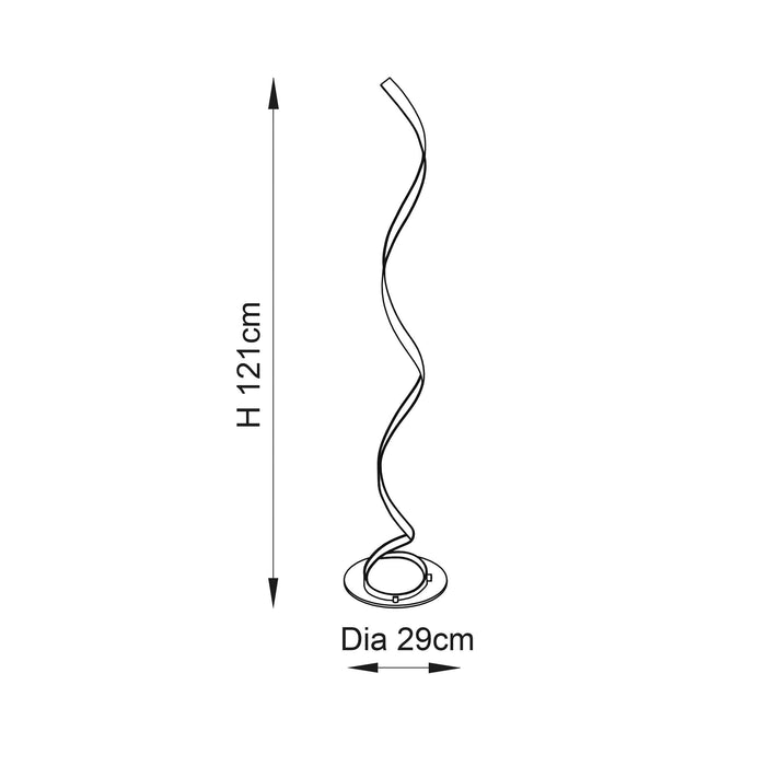 aria 1 light chrome floor lamp by Endon Lighting Hallway lights Close Up
