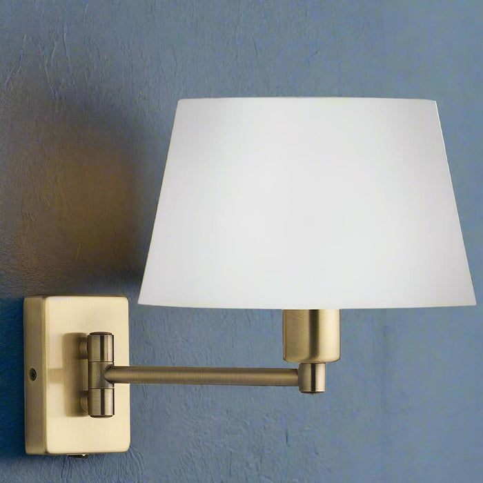 armada chrome antique brass swing arm wall light 1