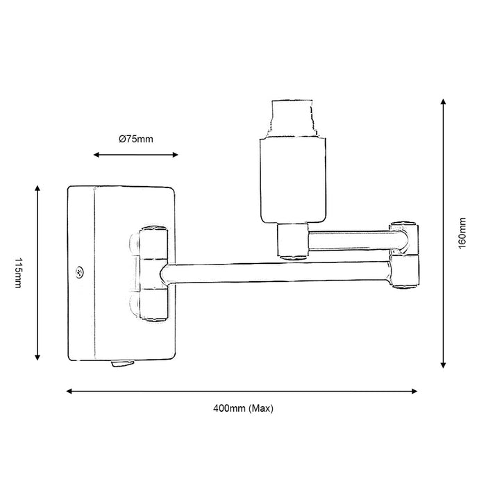 Armada Polished Brass Double Swing Arm Wall Light — additional angle