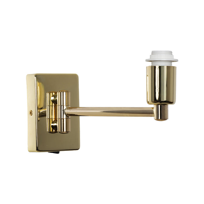 Armada Polished Brass Single Swing Arm Wall Light — close-up detail