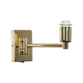 Armada Polished Brass Single Swing Arm Wall Light — close-up detail