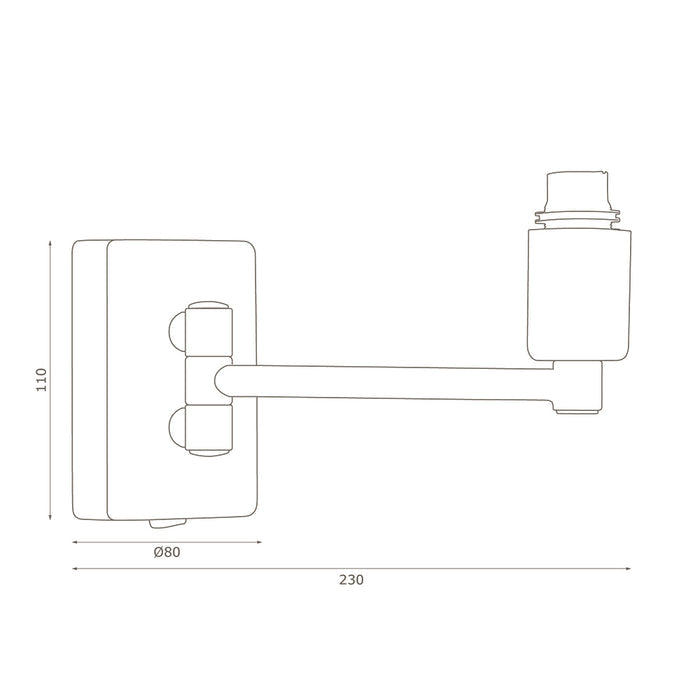 Armada Polished Brass Single Swing Arm Wall Light — additional angle