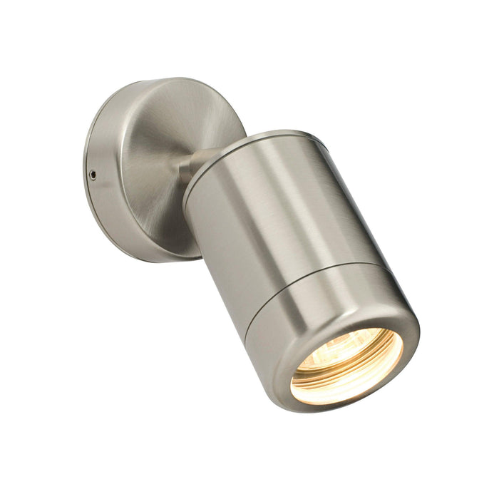 atlantis stainless steel outdoor silver spotlight ip65 7wby saxby lighting