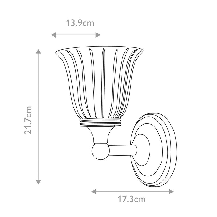 Austen Cloche Shade Polished Chrome Bathroom Wall Light — close-up detail