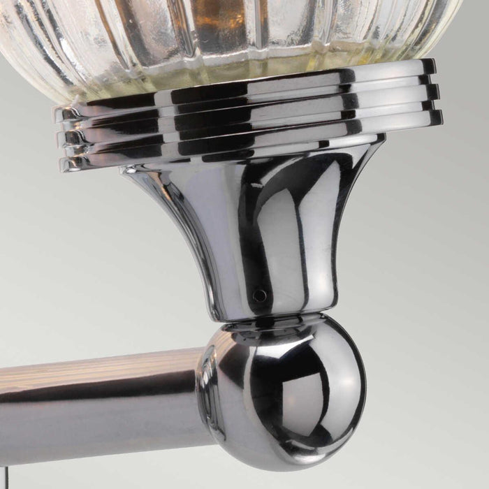 austen cloche shade polished chrome finish solid brass bathroom wall light Detailed Close Up