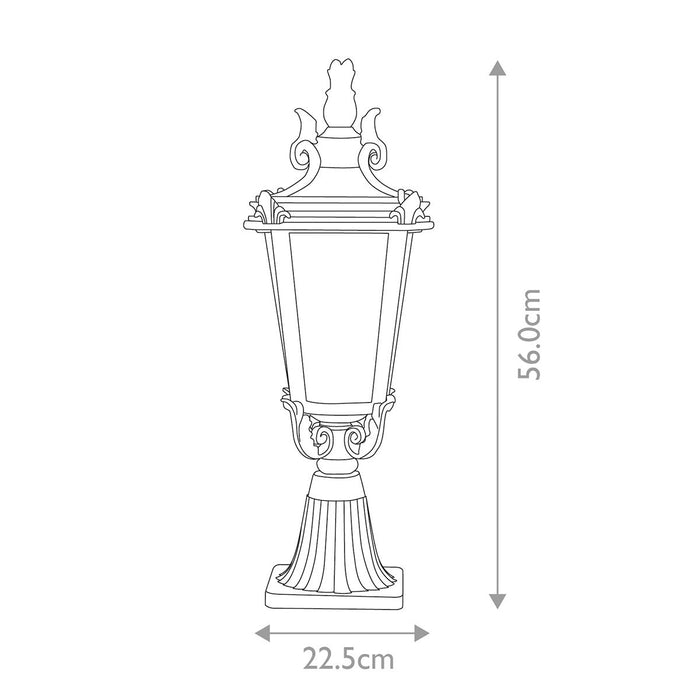 Baltimore Weathered Bronze Medium Outdoor Pedestal Lantern — alternate view