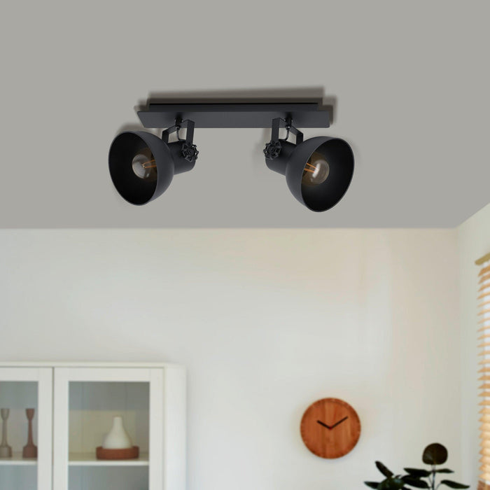 eglo barnstaple 1 black 2 light bar spotlight