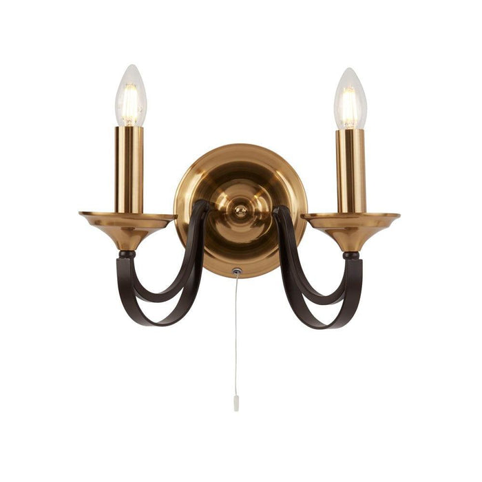 Searchlight Belfry 2 Light Brass Wall Light 1842-2BZ 1