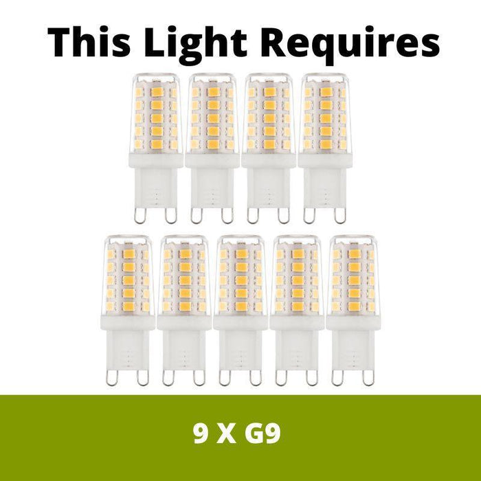bellis ii 9 lt brass ceiling light glass deco shade by searchlight lighting, LED Lamp Bulb Guide
