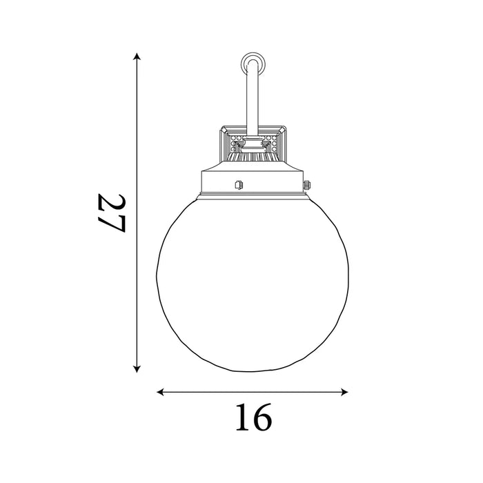 Belvue 1 Light Brass Bathroom Wall Light, Clear Globe Shade — close-up detail