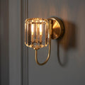 berenice brass wall light clear cut glass shade by Endon Lighting Living Room  Unlit Shot