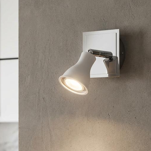 Biba White With Chrome Finish Single Kitchen Spotlight by Oaks Lighting — suits kitchens, living rooms & bedrooms