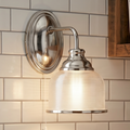 Bistro II - 1 Light Silver Kitchen Wall Light - Halophane Glass by Searchlight Lighting