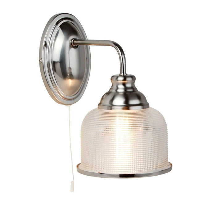 bistro ii 1 light silver wall light halophane glass