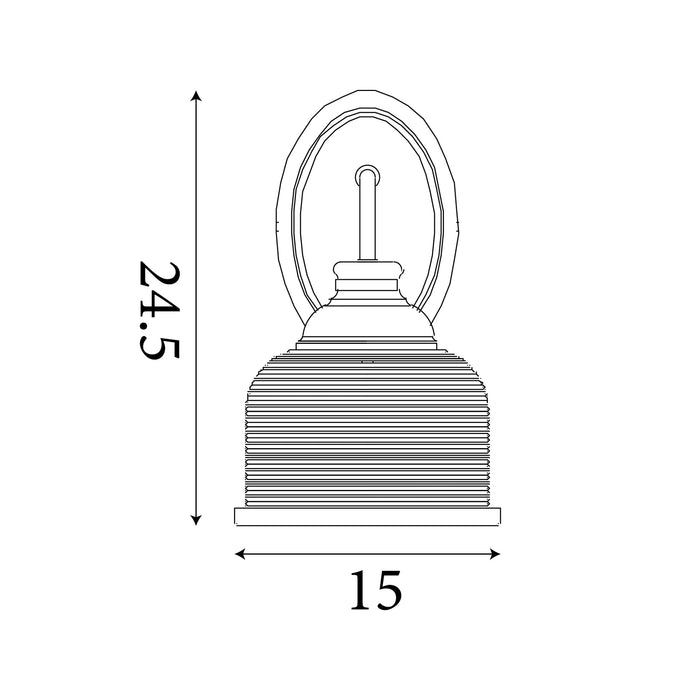 Bistro II - 1 Light Silver Kitchen Wall Light - Halophane Glass — rear view