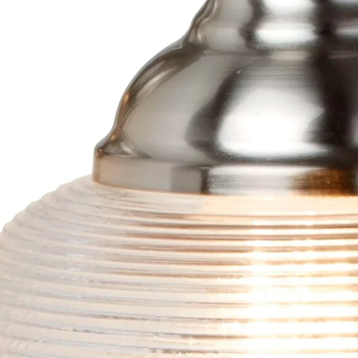 Bistro II - 1 Light Silver Kitchen Wall Light - Halophane Glass — additional angle