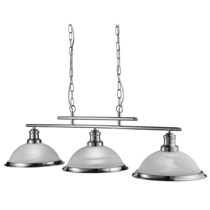 Bistro Satin Silver 3 Light Kitchen Ceiling Light
