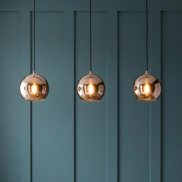Boli Kitchen Island Light Copper Shades wooden wall