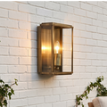 Box Outdoor 1 Light Antique Brass Wall/Porch Lantern by Searchlight Lighting — suits living rooms, bedrooms & hallways