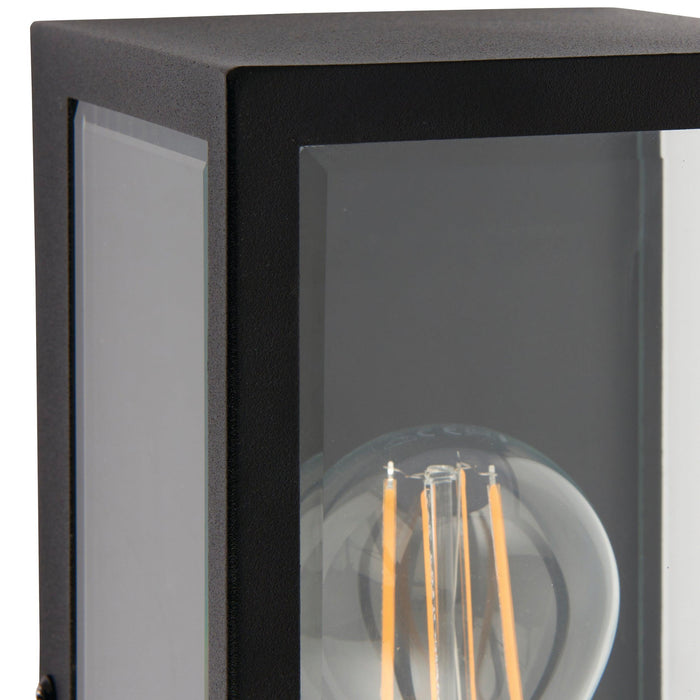 breton black outdoor wall light ip44 28w by saxby lighting, close up image 134